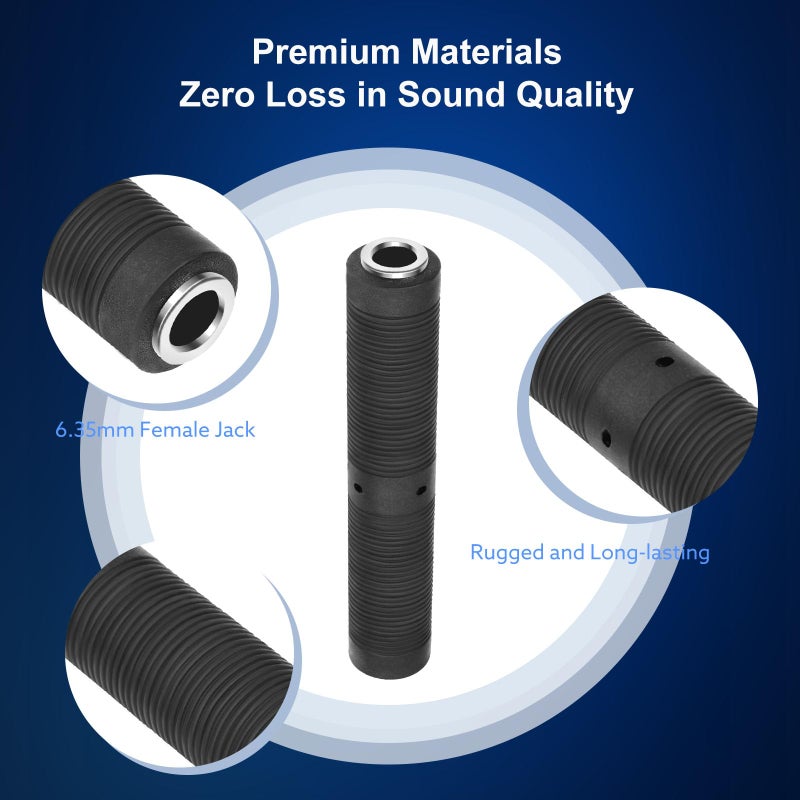 Devinal 1/4 Inch TRS/TS Female to Female Coupler, 6.35mm Jack Stereo Adapter Joiner, Gender Changer Connectors - 4 Pack - Image 4